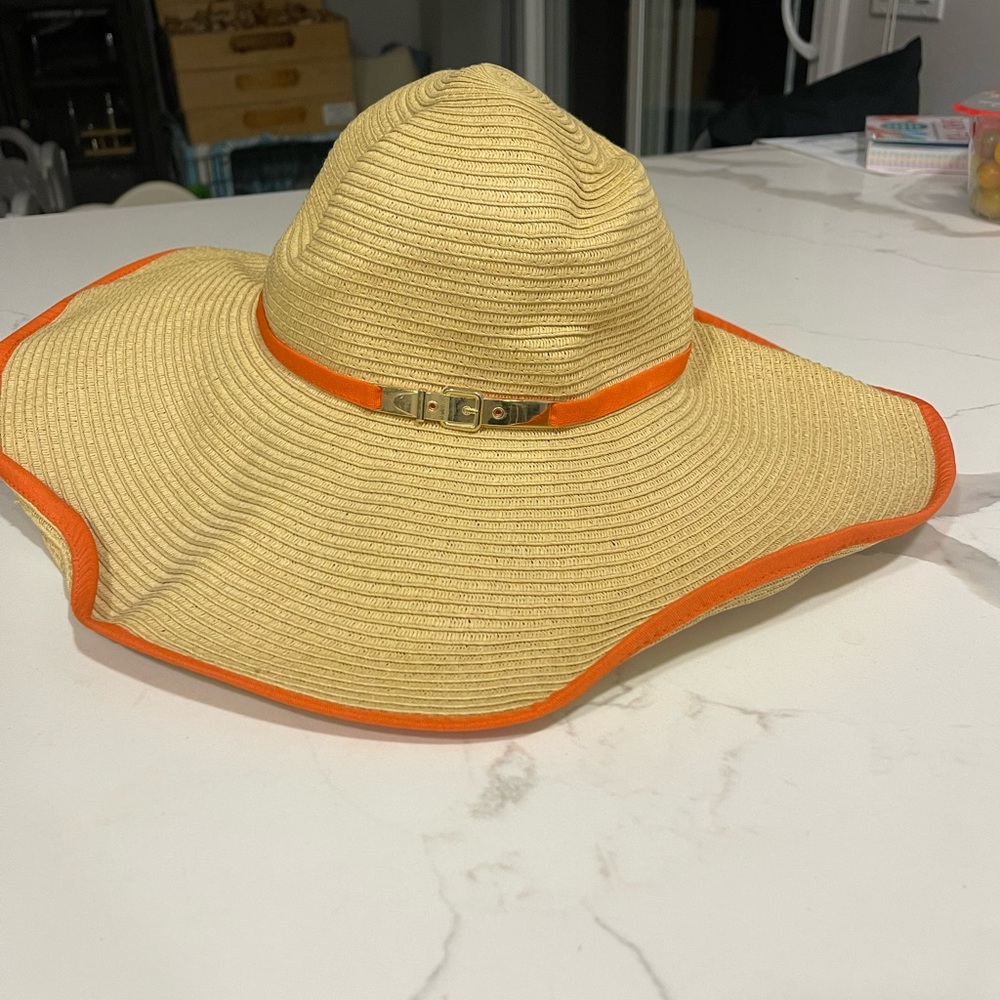 Calvin Klein Sun Hat One Vacation Size Beige Orange